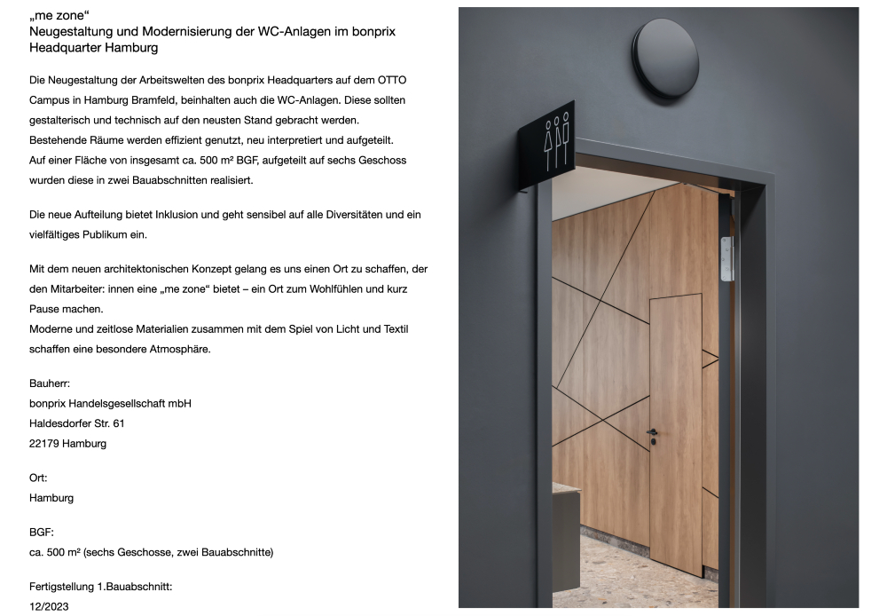 Screenshot der Website von ANNEKATHRINPLATE ARCHITEKTUR & DESIGN