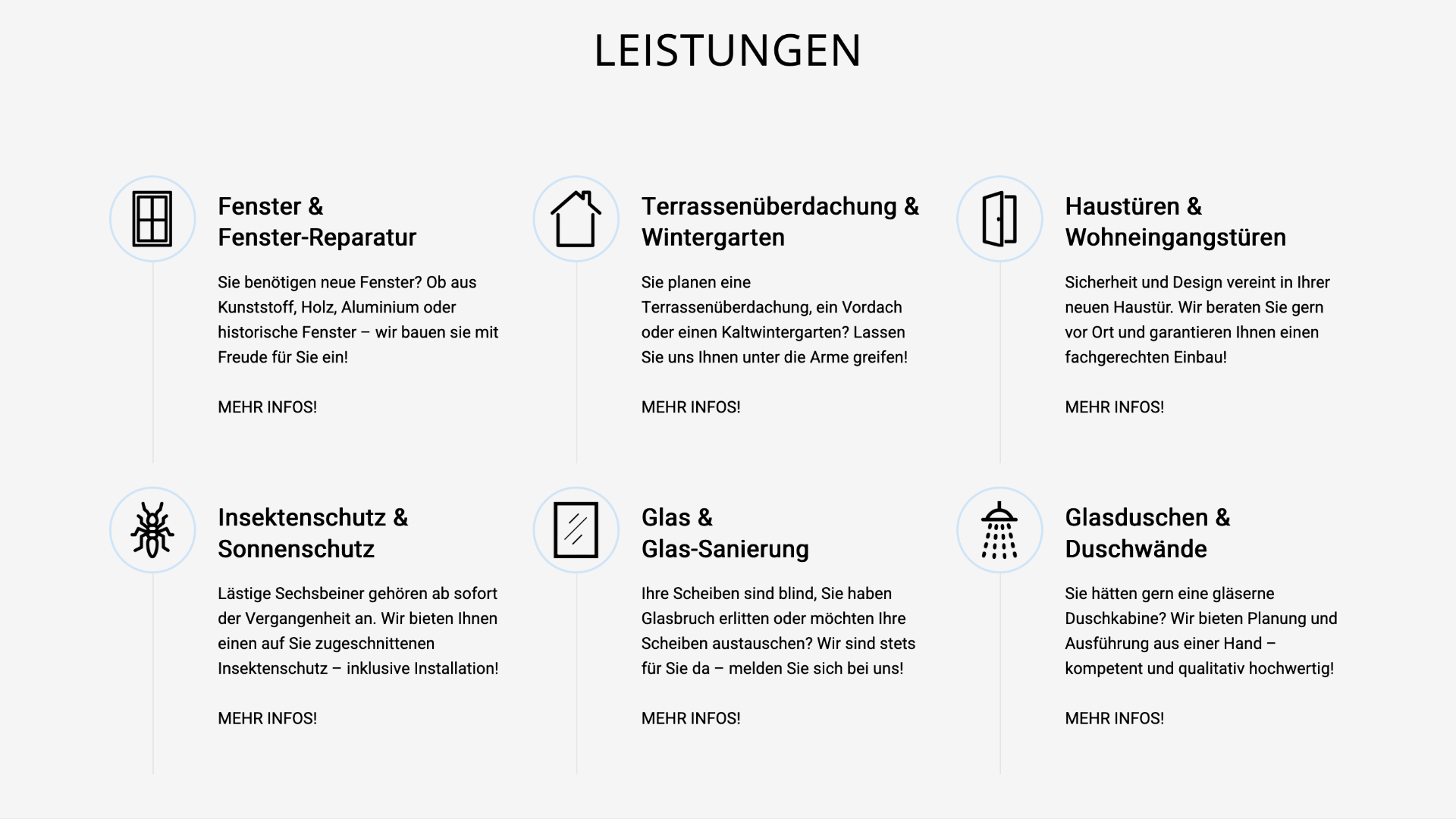 Screenshot der Glasio-Website