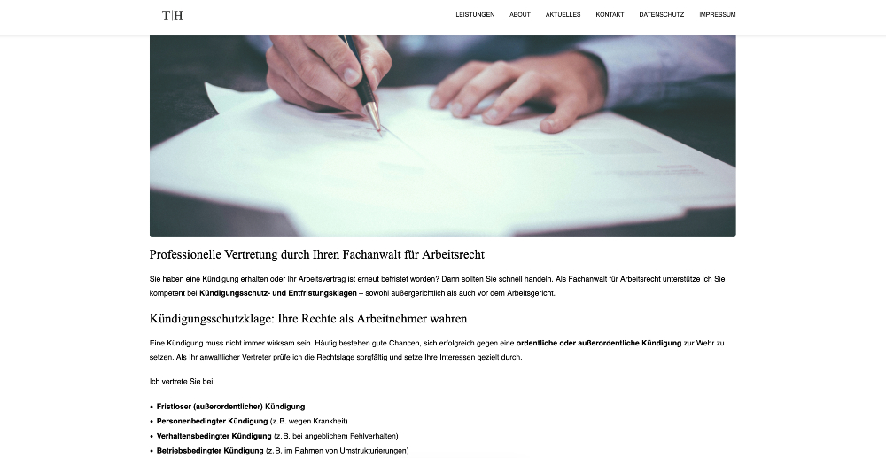 Screenshot der Website von Dr. Tobias Hillegeist