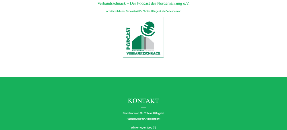 Screenshot der Website von Dr. Tobias Hillegeist